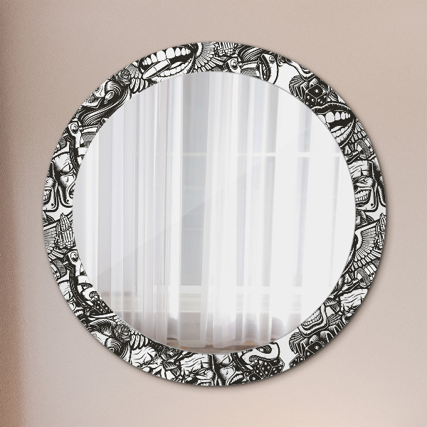 Miroir rond avec décoration Fluide abstrait