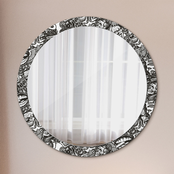 Miroir rond avec décoration Fluide abstrait