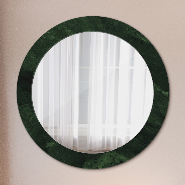 Miroir rond avec décoration Marbre vert