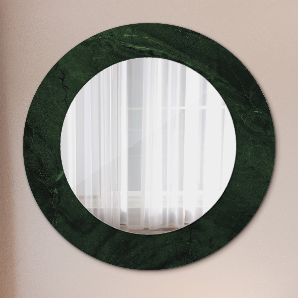 Miroir rond avec décoration Marbre vert