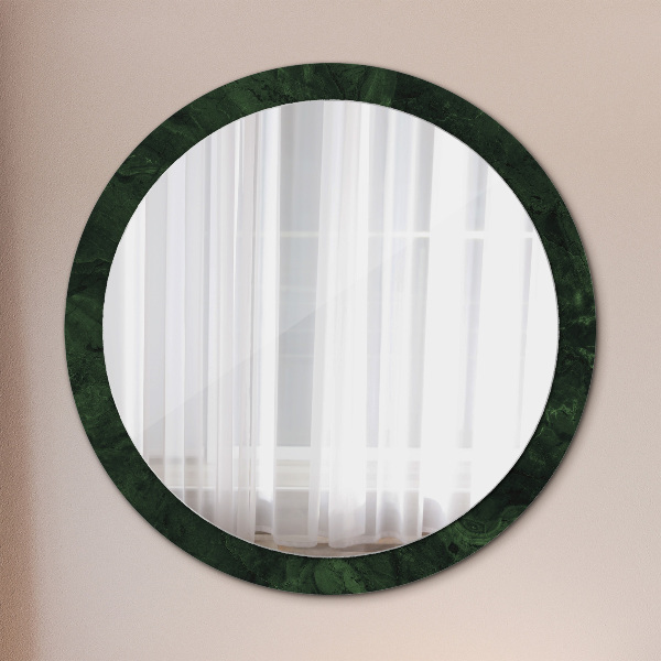 Miroir rond avec décoration Marbre vert
