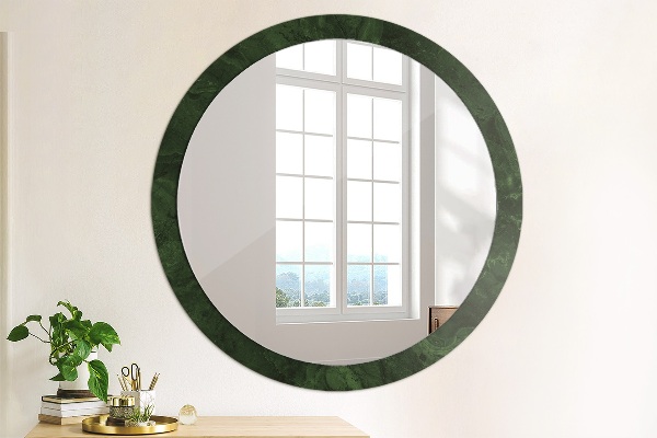 Miroir rond avec décoration Marbre vert