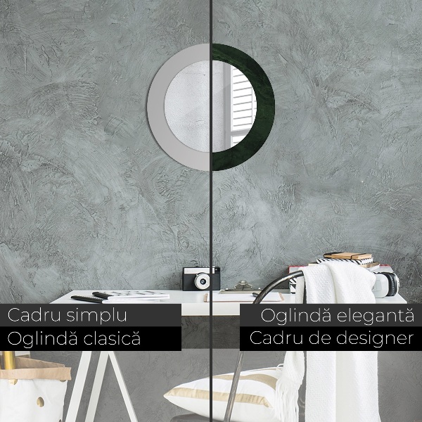 Miroir rond avec décoration Marbre vert