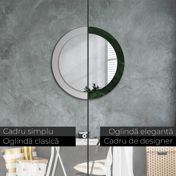Miroir rond avec décoration Marbre vert