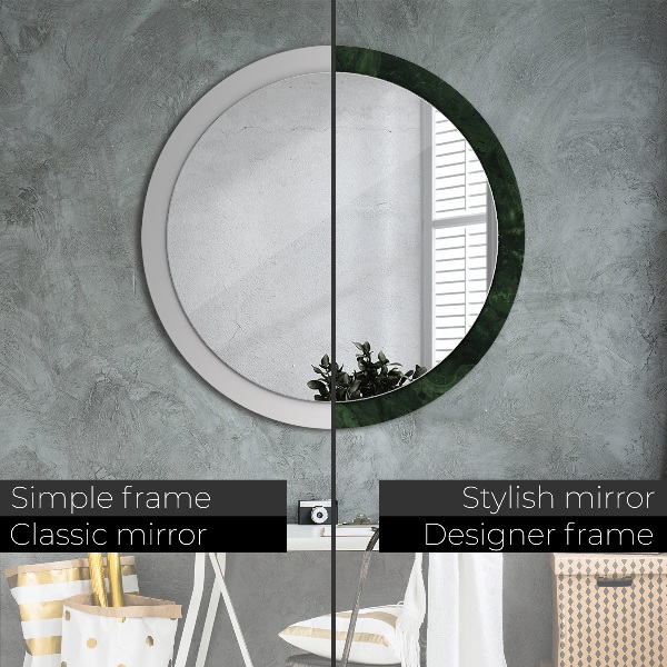 Miroir rond avec décoration Marbre vert