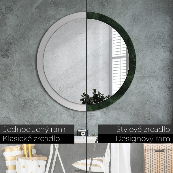 Miroir rond avec décoration Marbre vert