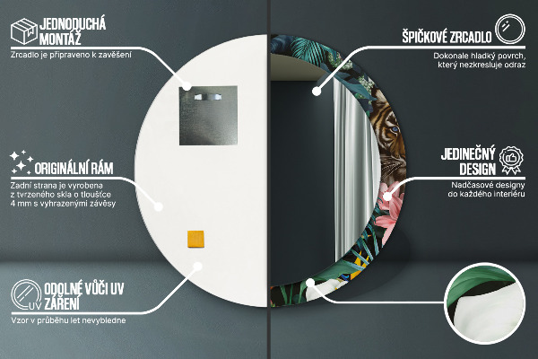Miroir rond avec décoration Forêt dans la jungle