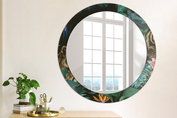 Miroir rond avec décoration Forêt dans la jungle