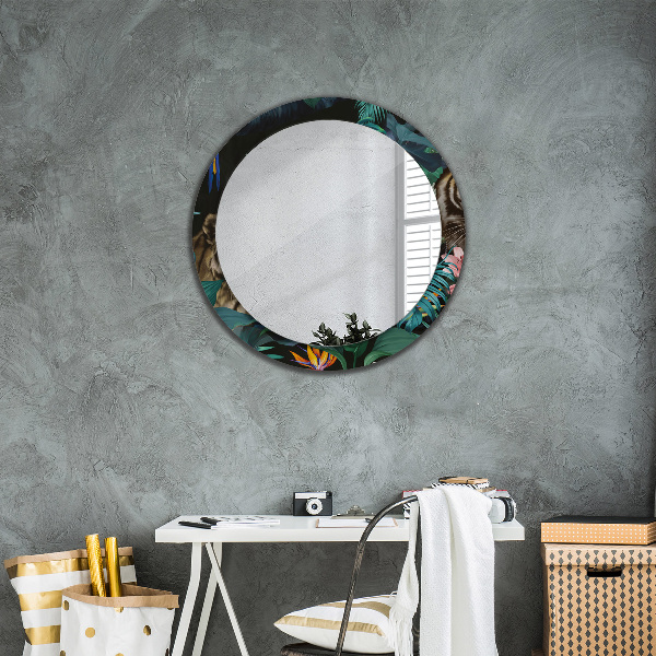 Miroir rond avec décoration Forêt dans la jungle