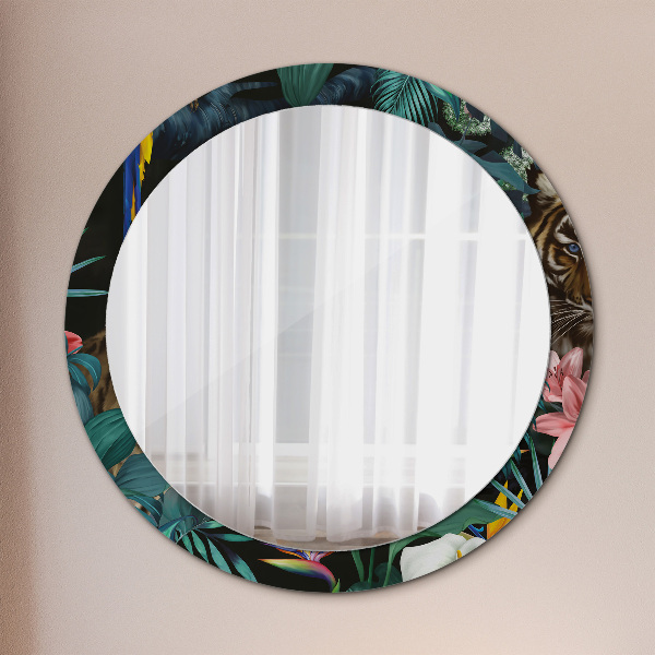 Miroir rond avec décoration Forêt dans la jungle