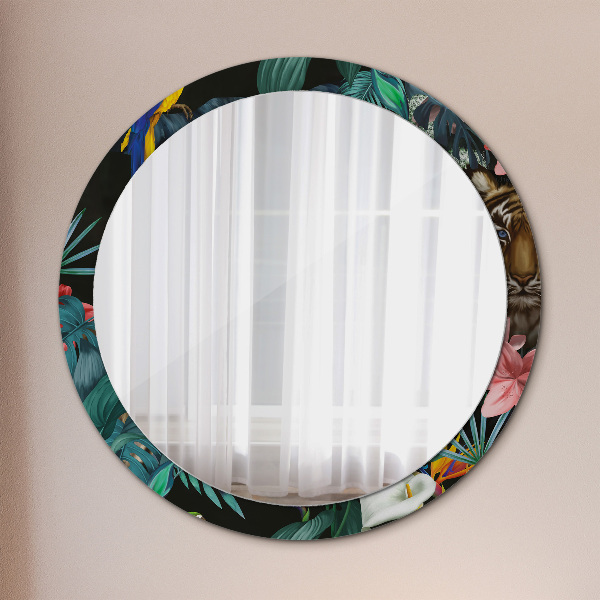Miroir rond avec décoration Forêt dans la jungle