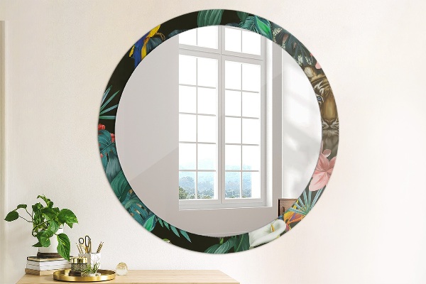 Miroir rond avec décoration Forêt dans la jungle