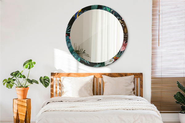 Miroir rond avec décoration Forêt dans la jungle