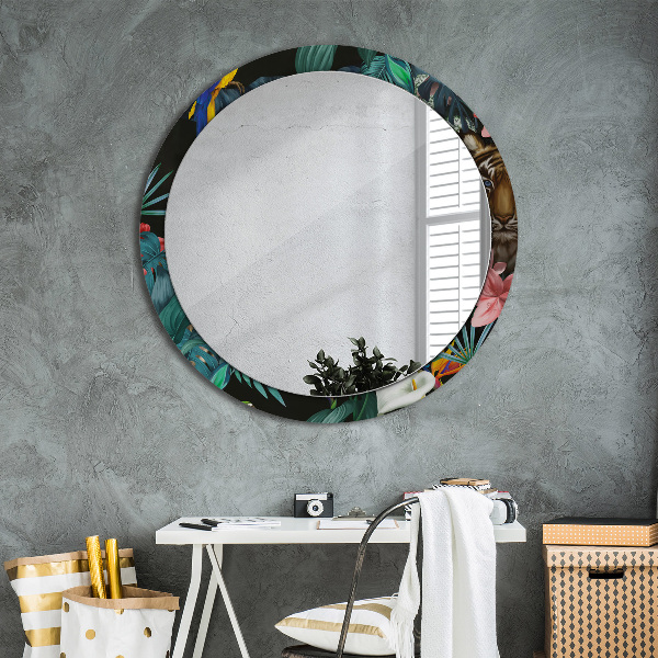 Miroir rond avec décoration Forêt dans la jungle