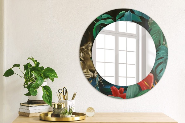 Miroir rond avec décoration Forêt dans la jungle