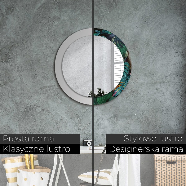 Miroir rond avec décoration Forêt dans la jungle