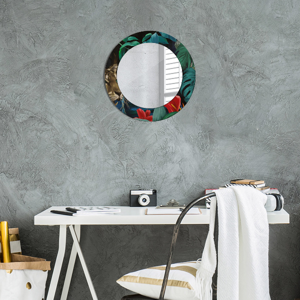Miroir rond avec décoration Forêt dans la jungle