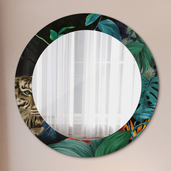 Miroir rond avec décoration Forêt dans la jungle