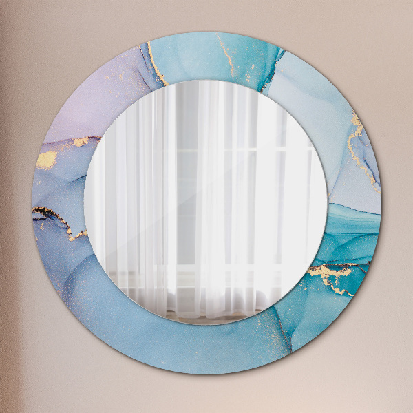 Miroir rond avec décoration Fluide abstrait