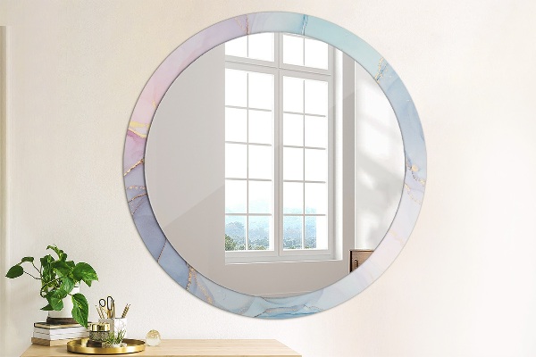 Miroir rond avec décoration Fluide abstrait