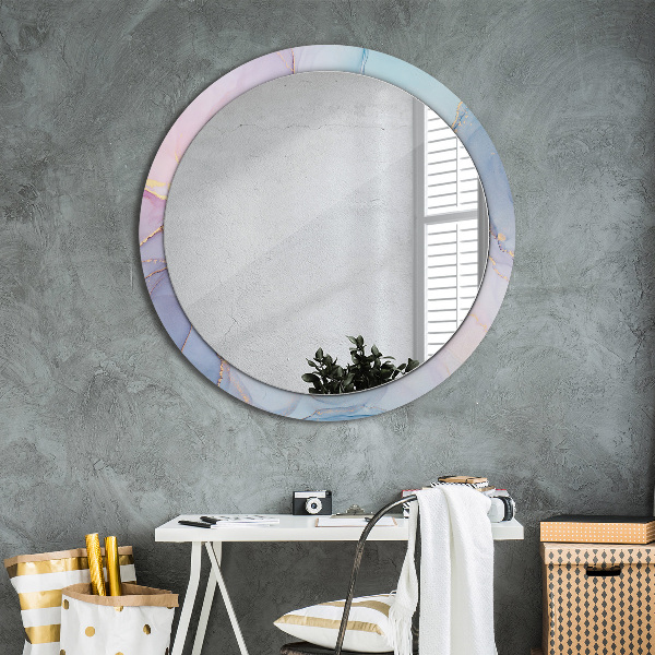 Miroir rond avec décoration Fluide abstrait