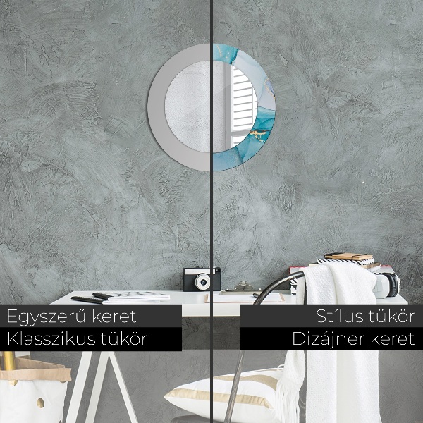 Miroir rond avec décoration Fluide abstrait