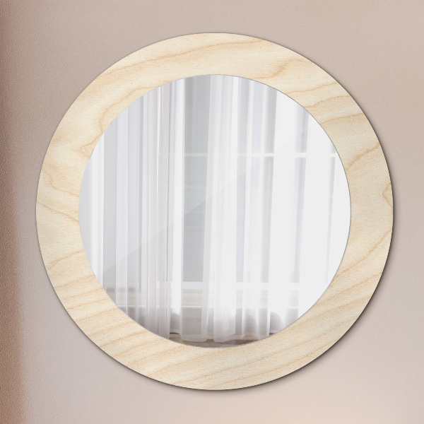 Miroir rond avec décoration Texture du bois
