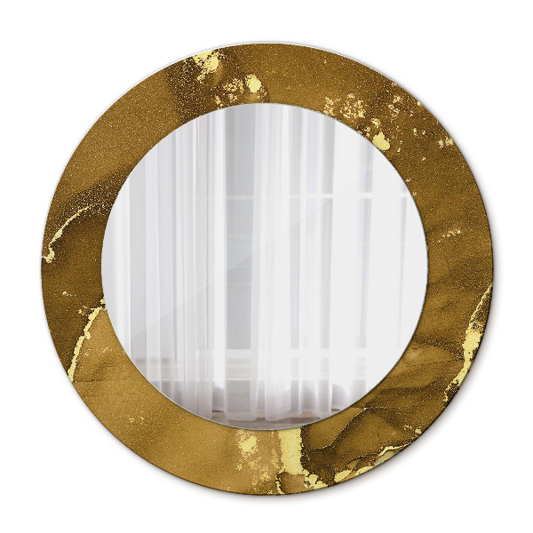 Miroir rond avec décoration Tourbillons métalliques
