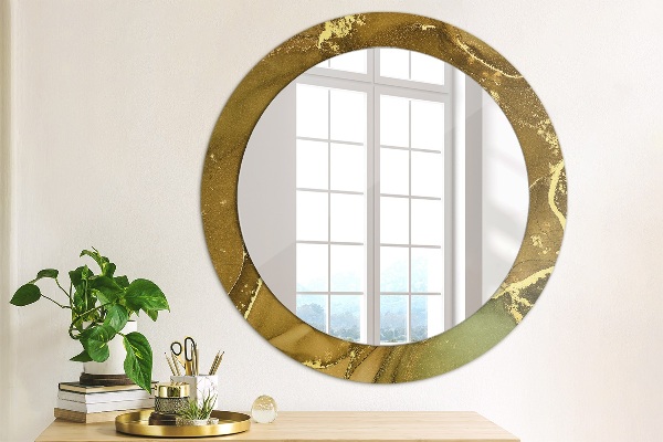 Miroir rond avec décoration Tourbillons métalliques