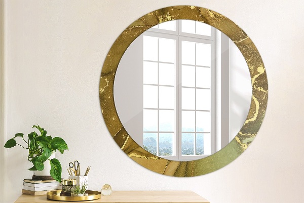 Miroir rond avec décoration Tourbillons métalliques