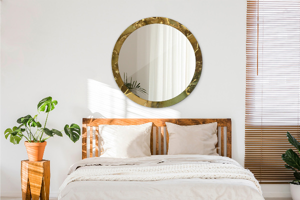 Miroir rond avec décoration Tourbillons métalliques