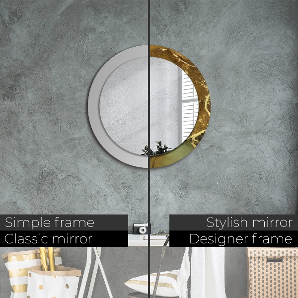 Miroir rond avec décoration Tourbillons métalliques