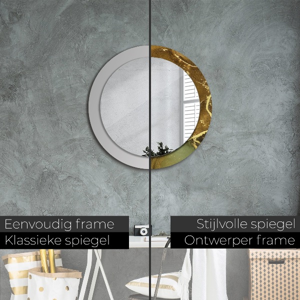 Miroir rond avec décoration Tourbillons métalliques