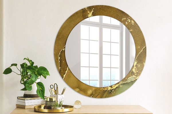 Miroir rond avec décoration Tourbillons métalliques
