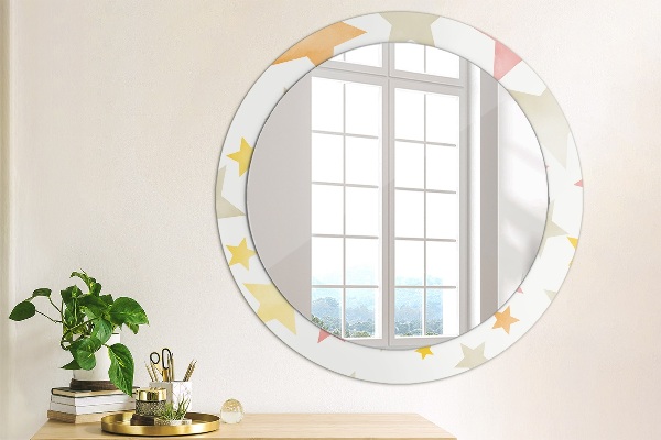 Miroir rond imprimé Étoiles pastel