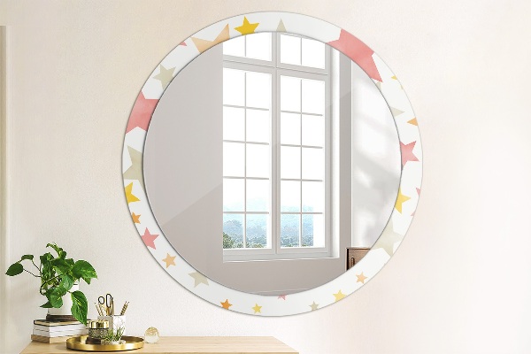 Miroir rond imprimé Étoiles pastel