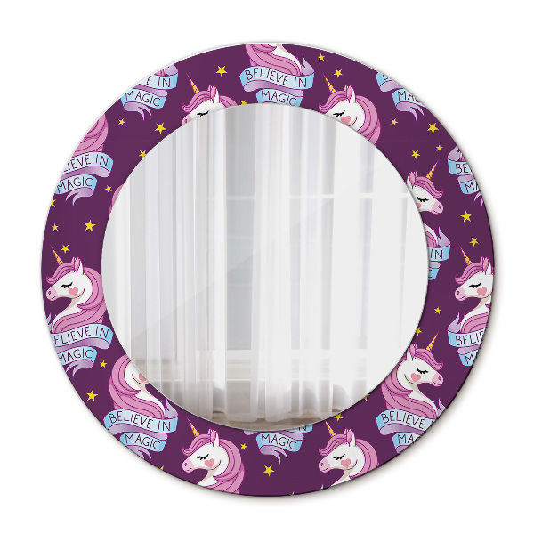 Miroir rond imprimé Stars de la licorne