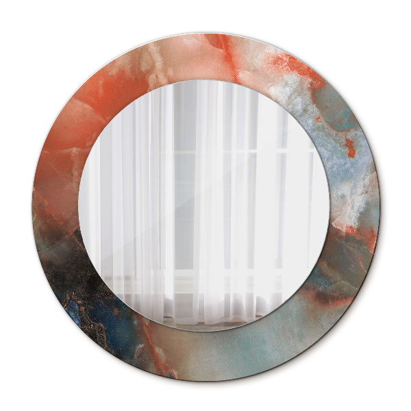 Miroir rond imprimé Marbles onyx