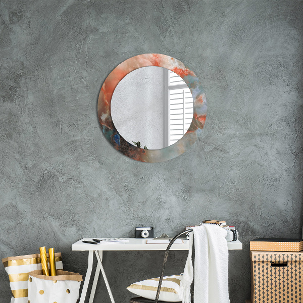 Miroir rond imprimé Marbles onyx