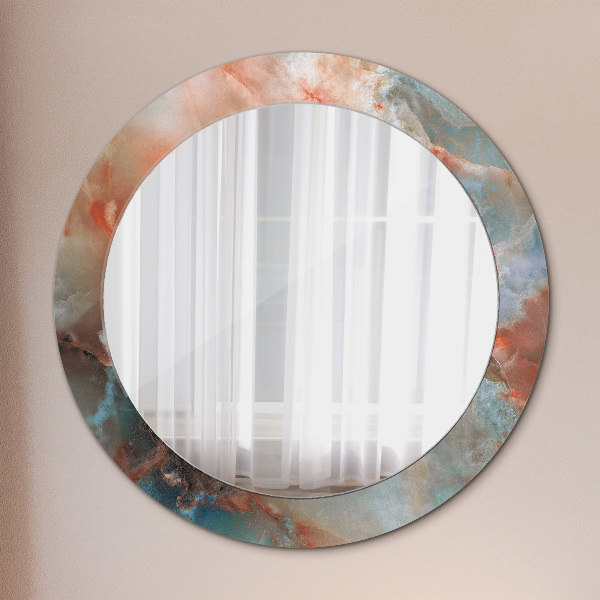 Miroir rond imprimé Marbles onyx