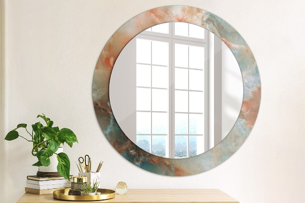 Miroir rond imprimé Marbles onyx