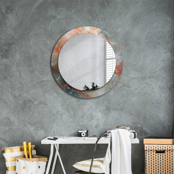 Miroir rond imprimé Marbles onyx