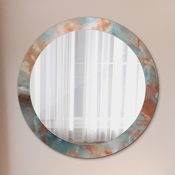 Miroir rond imprimé Marbles onyx