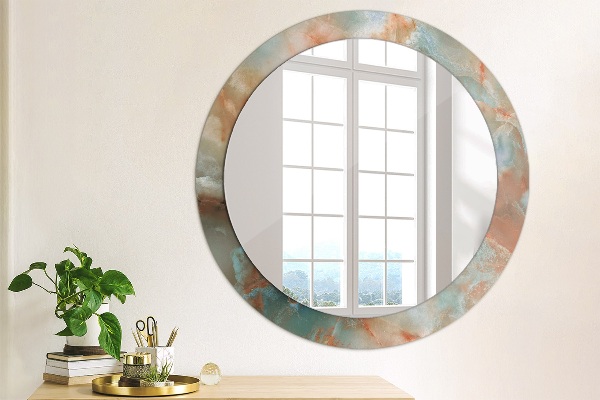 Miroir rond imprimé Marbles onyx