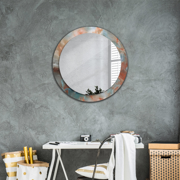 Miroir rond imprimé Marbles onyx