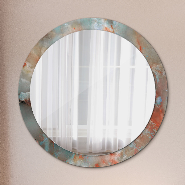 Miroir rond imprimé Marbles onyx