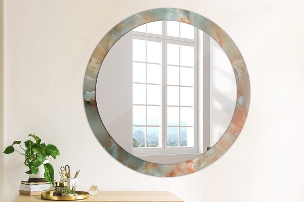 Miroir rond imprimé Marbles onyx