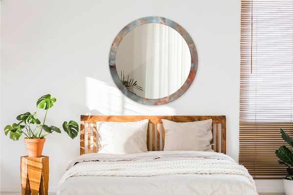 Miroir rond imprimé Marbles onyx