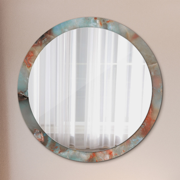 Miroir rond imprimé Marbles onyx