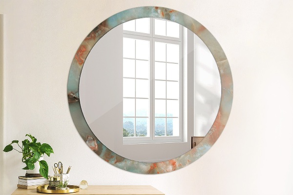 Miroir rond imprimé Marbles onyx